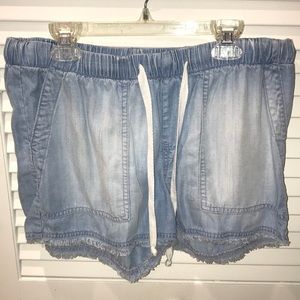 Cloth and Stone denim drawstring shorts